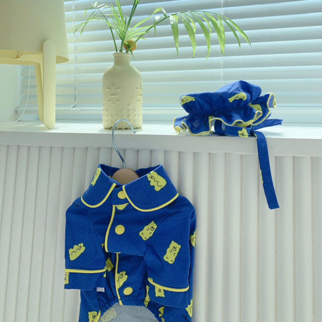 Candy Bear Pet Pajama Set with Hat