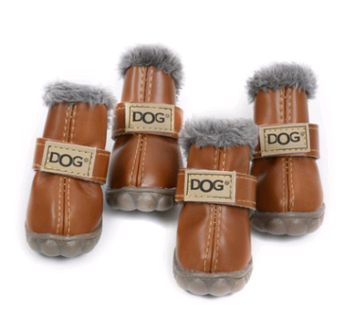 Waterproof Fleece-Lined Dog Snow Boots | Anti-Slip Winter Paw Protection (4-Pack)