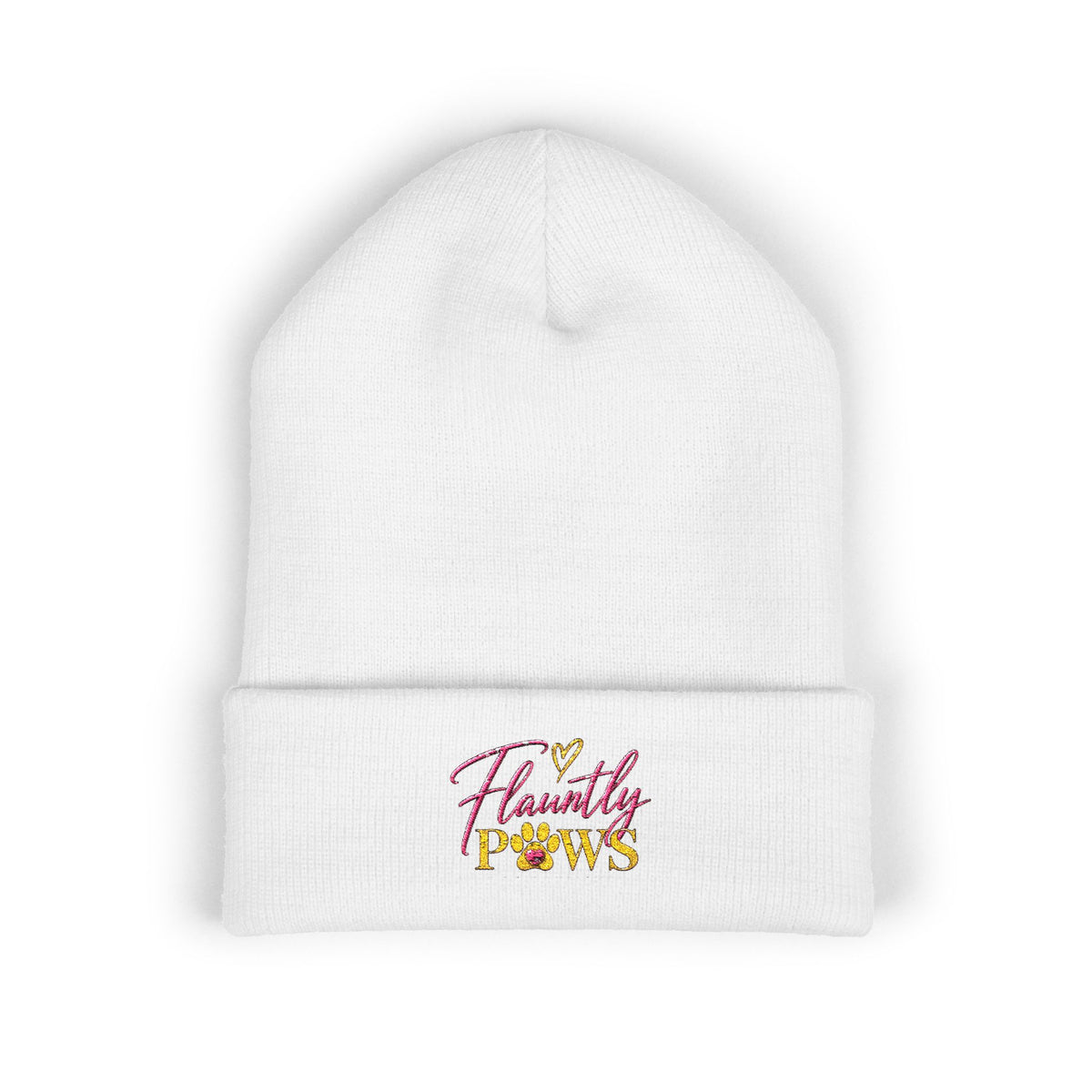 Embroidered Classic Cuffed Beanie | Flauntly Paws