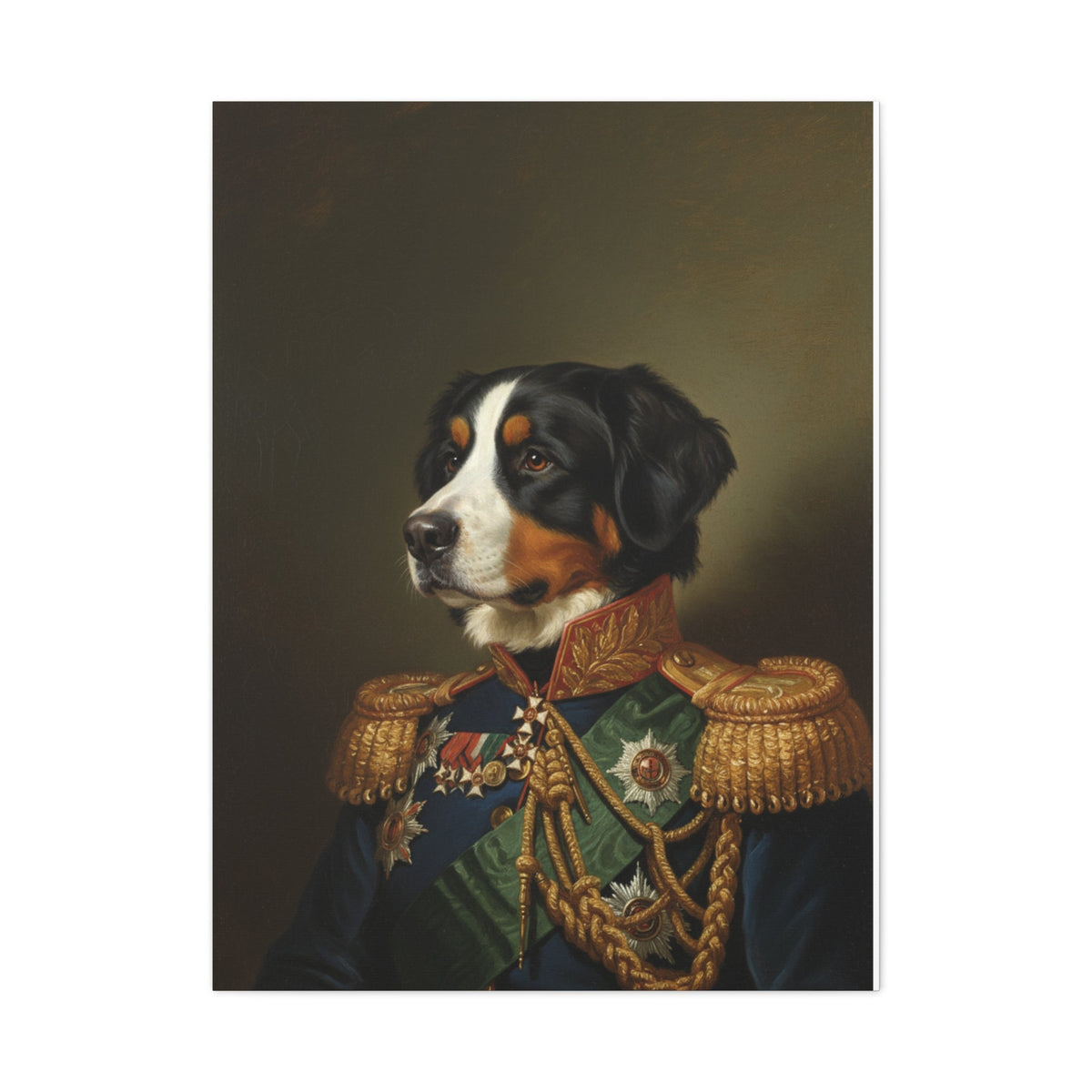 Custom Regal Dog Portrait Canvas Print