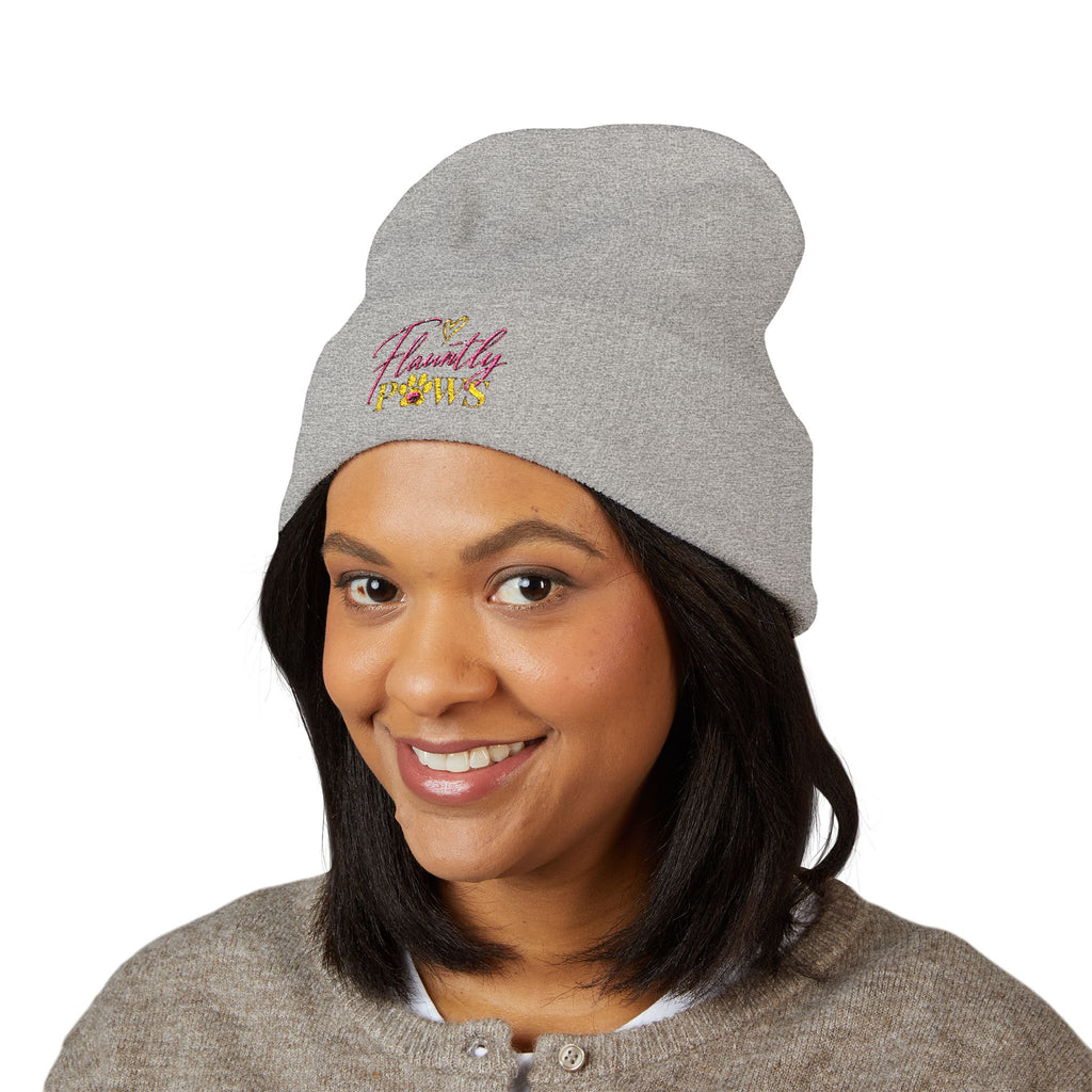 Embroidered Classic Cuffed Beanie | Flauntly Paws
