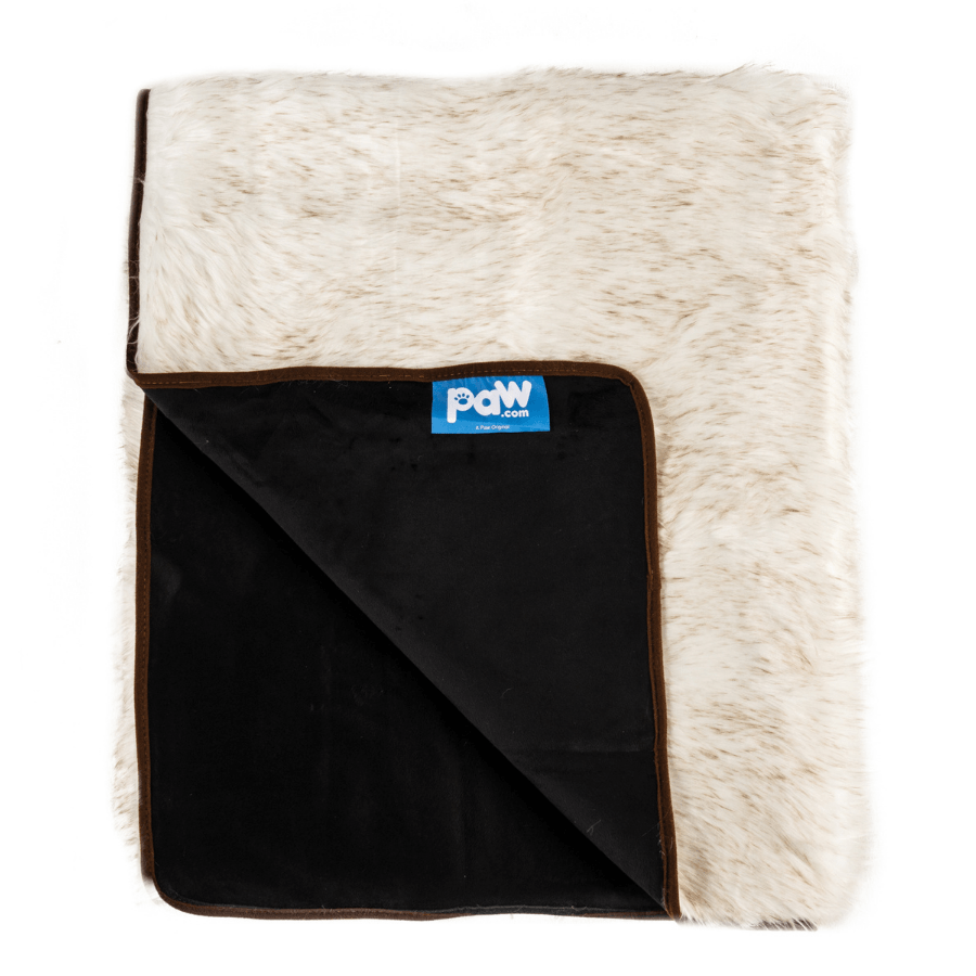 PupProtector™ Waterproof Throw Blanket | White with Brown Accents