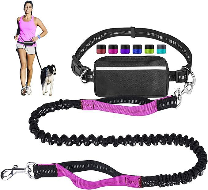 Reflective Running Leash Set with Waist Bag