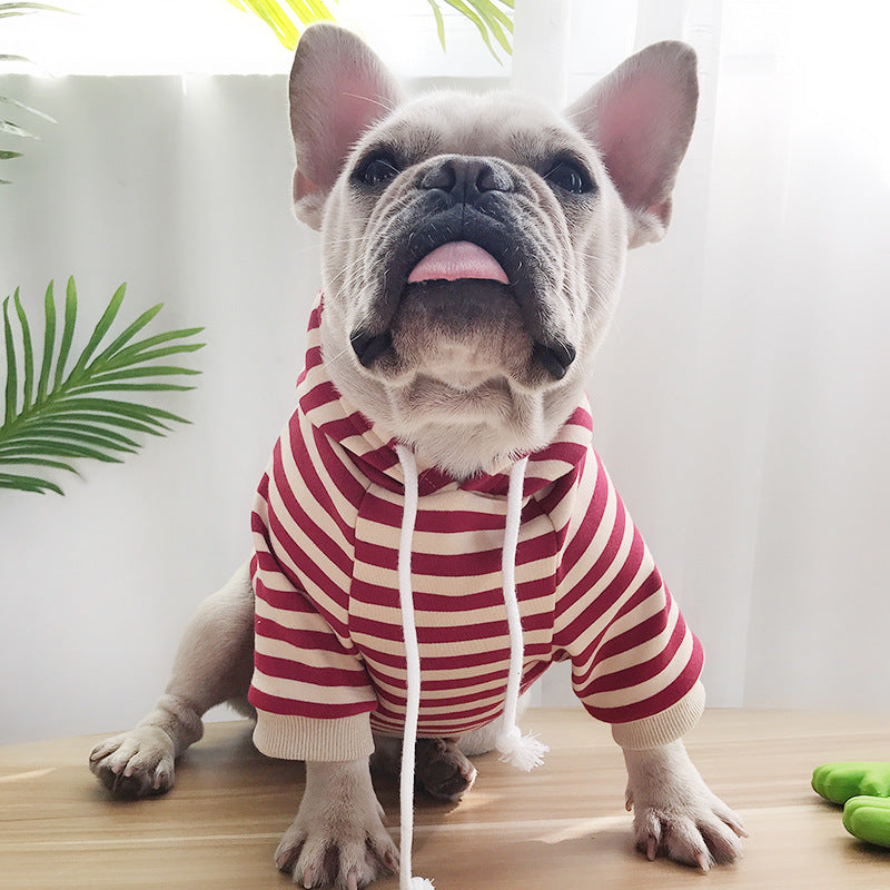 Hooded Parent-Child Striped Pet T-Shirt