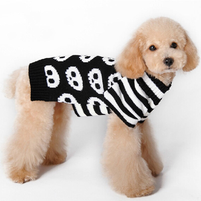 Skull Knit Dog Sweater | Halloween Style