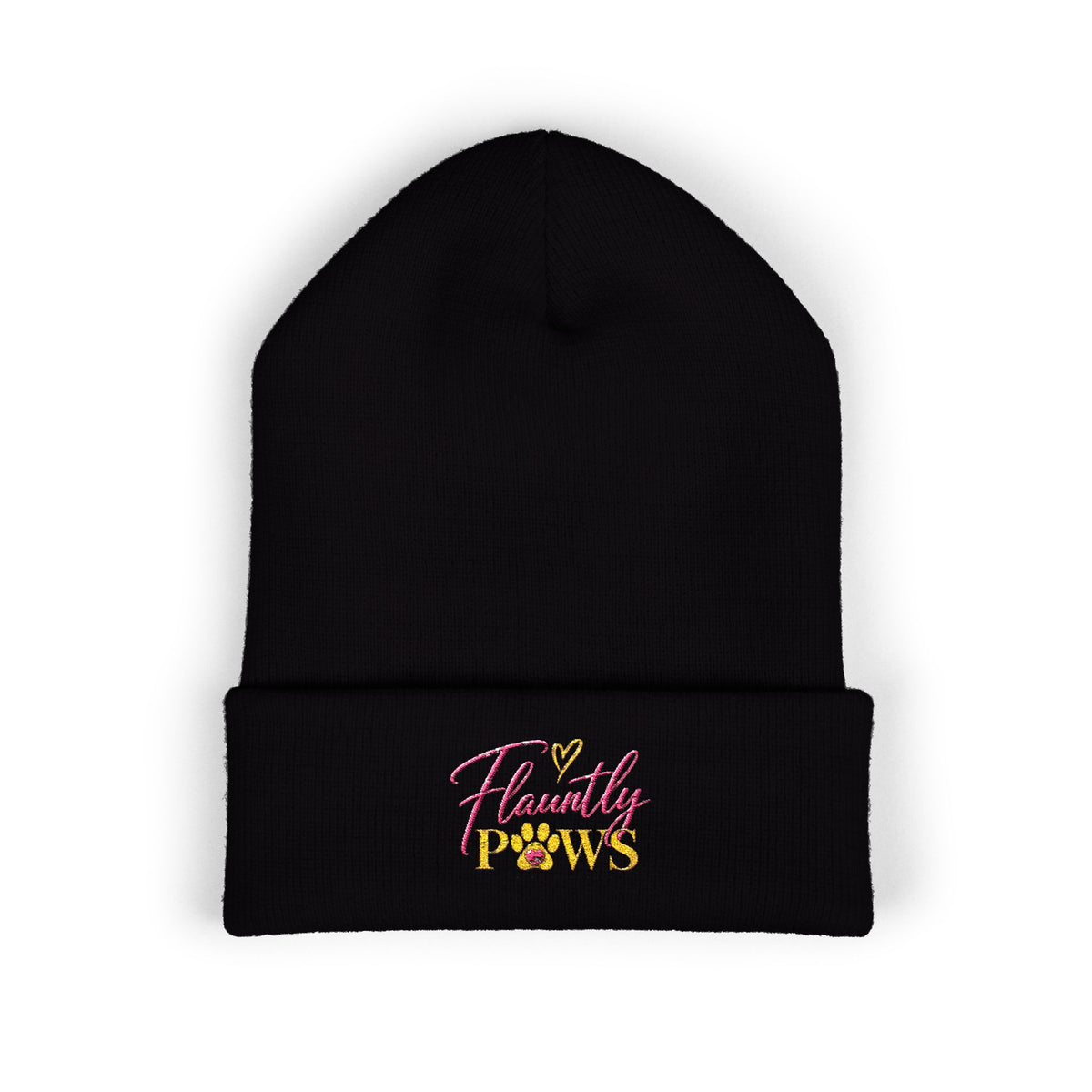 Embroidered Classic Cuffed Beanie | Flauntly Paws