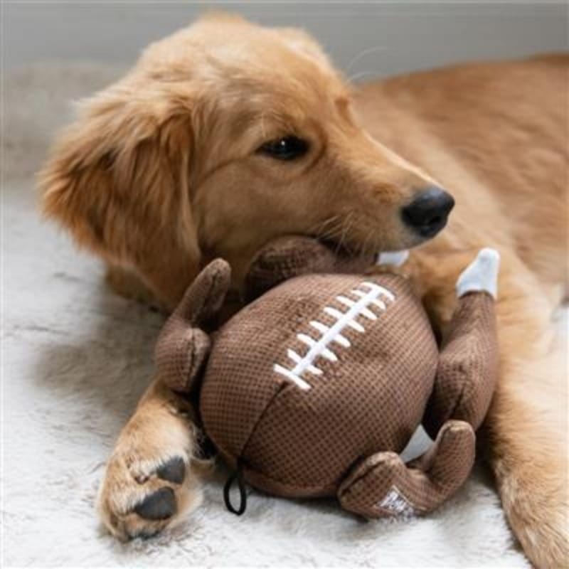 Turkey Bowl Dog Toy — Lulubelles Power Plush Squeaky Plush for Football & Thanksgiving (S, L, XL)
