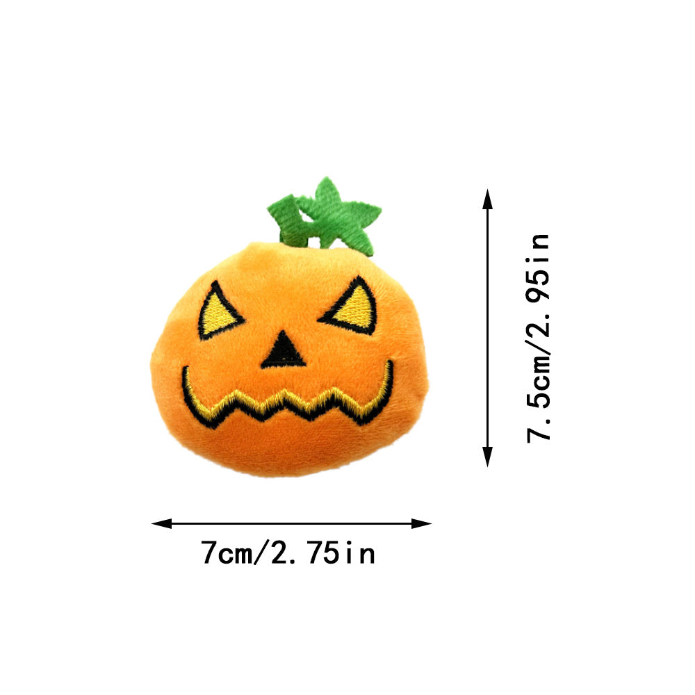 Halloween Pumpkin Cat Toy | Spooky Plush Toy for Cats | Interactive Halloween Pet Toy