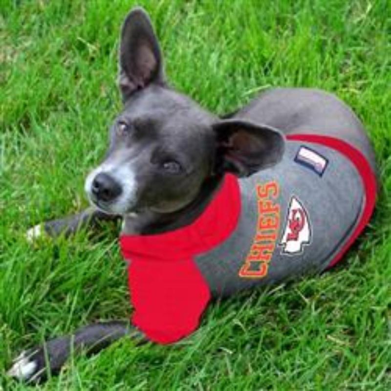 NFL Kansas City Chiefs Dog Hoodie Tee — Officially Licensed Pet Sweatshirt (S, M, L)