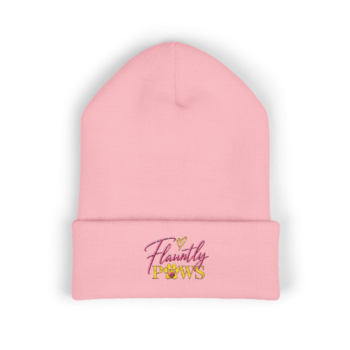 Embroidered Classic Cuffed Beanie | Flauntly Paws