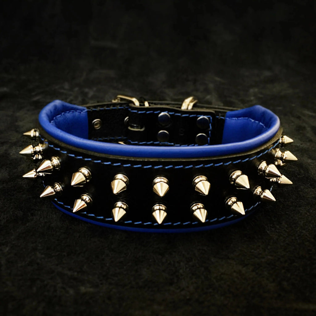 Bestia "Frenchie" Leather Dog Collar with Spikes