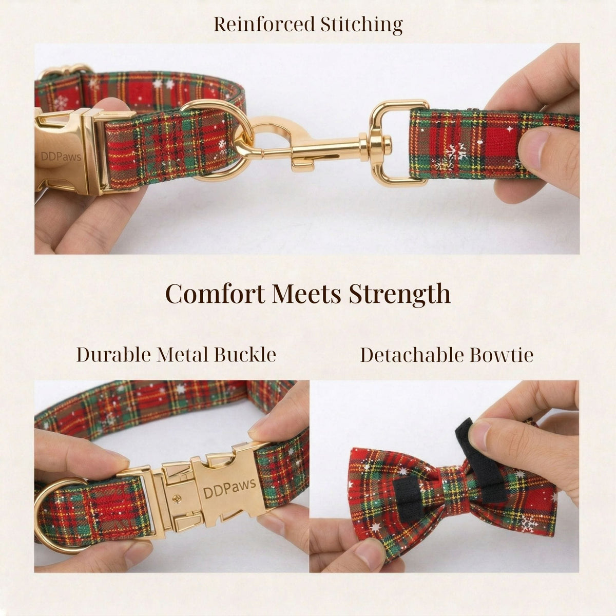 Personalized Christmas Plaid Dog Walking Set