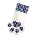 Plaid Christmas Pet Stockings | 2-Pack for Dogs & Cats | Paw Print Design