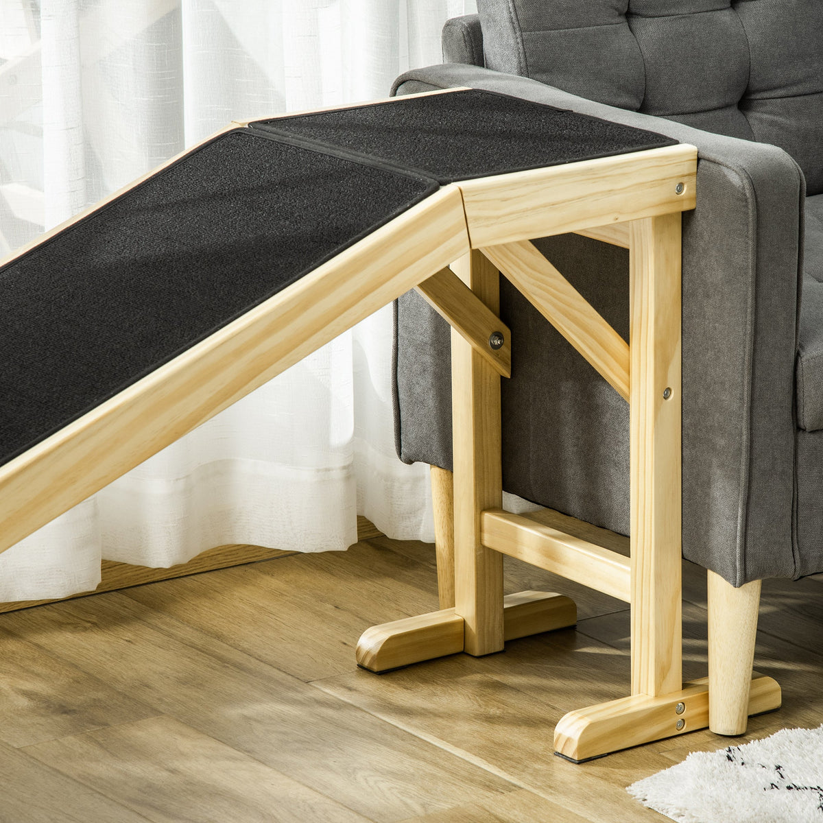 The Flauntly Paws Pine Ramp — Elegant Bed & Sofa Access Ramp for Dogs