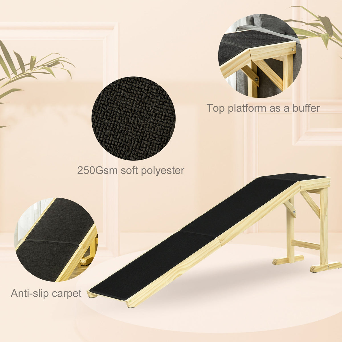 The Flauntly Paws Pine Ramp — Elegant Bed & Sofa Access Ramp for Dogs