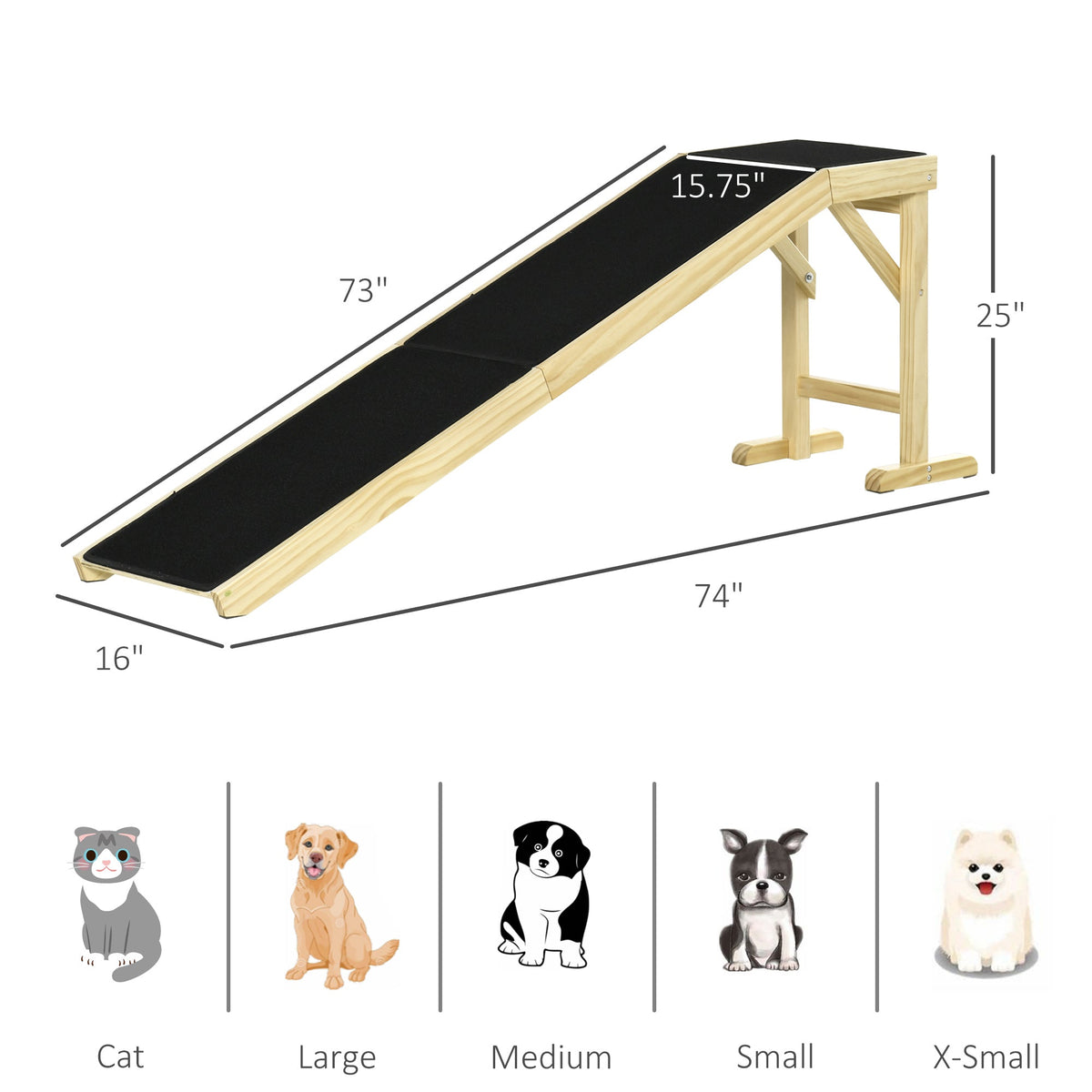 The Flauntly Paws Pine Ramp — Elegant Bed & Sofa Access Ramp for Dogs