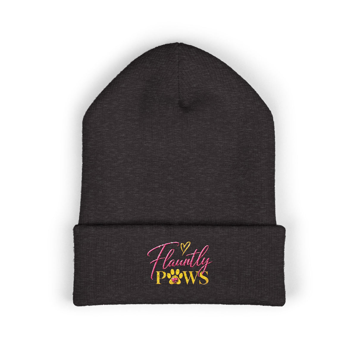Embroidered Classic Cuffed Beanie | Flauntly Paws