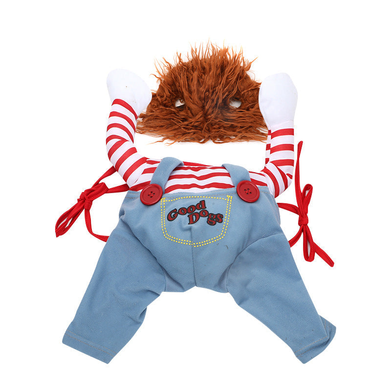 Rider & Doll Halloween Dog Costume — Cowboy Horseman or Chucky-Style