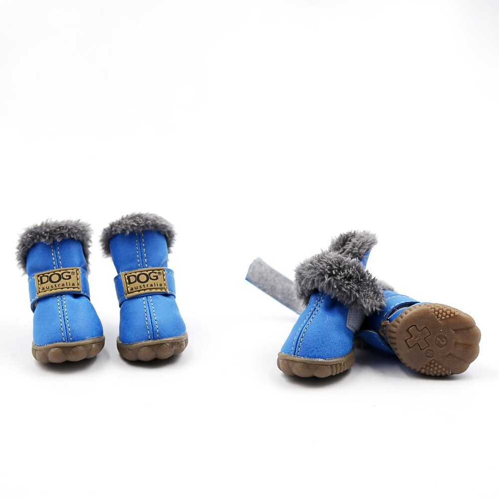 Waterproof Fleece-Lined Dog Snow Boots | Anti-Slip Winter Paw Protection (4-Pack)