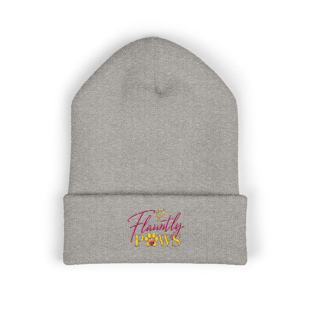 Embroidered Classic Cuffed Beanie | Flauntly Paws