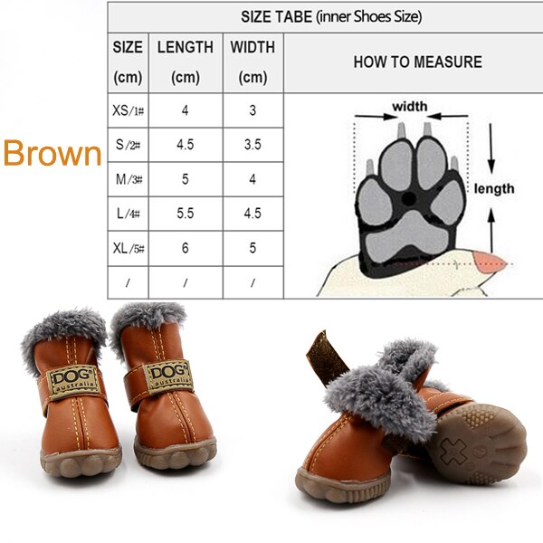 Waterproof Fleece-Lined Dog Snow Boots | Anti-Slip Winter Paw Protection (4-Pack)