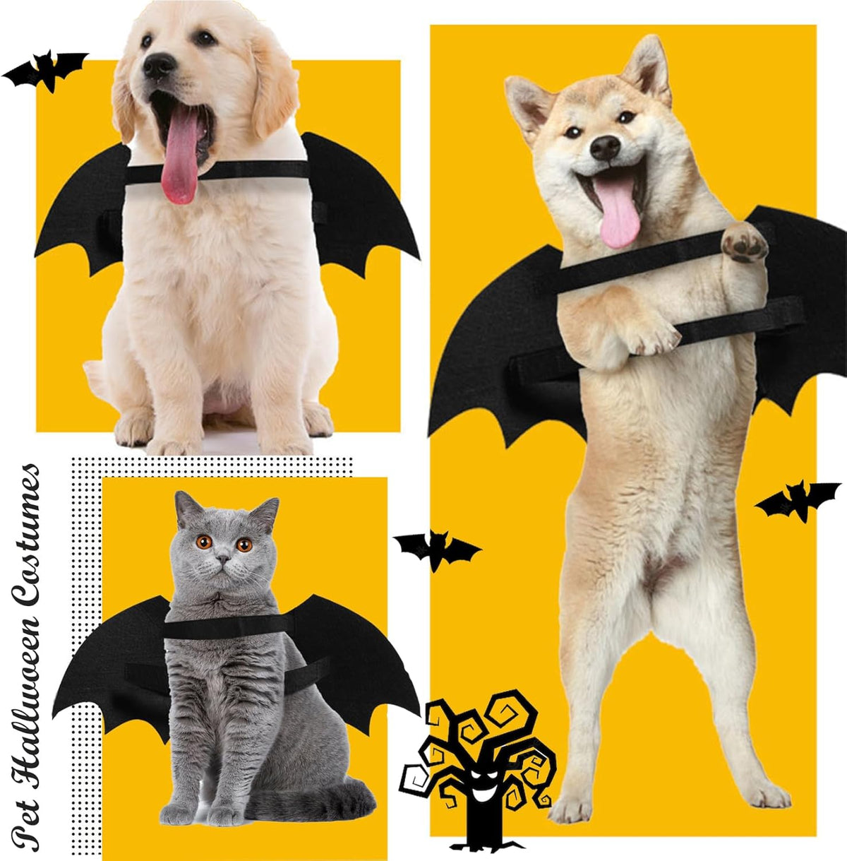 Luminous Bat Wing Halloween Costume for Dogs & Cats