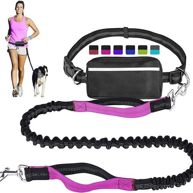 Reflective Running Leash Set with Waist Bag