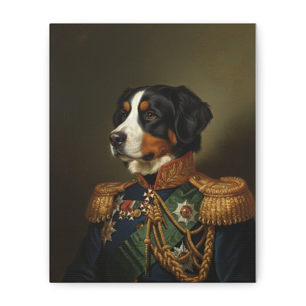Custom Regal Dog Portrait Canvas Print