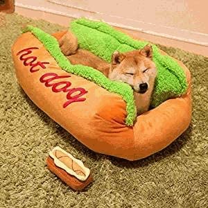 Hot Dog Pet Bed | Cozy Novelty Dog Bed | Small to Medium Dogs
