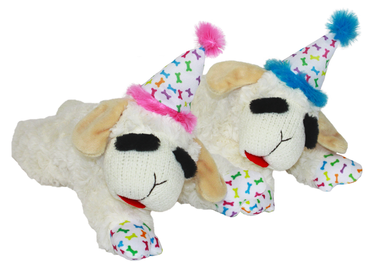 Multipet Lamb Chop® w/ Birthday Hat - Assorted Colors 10.5"