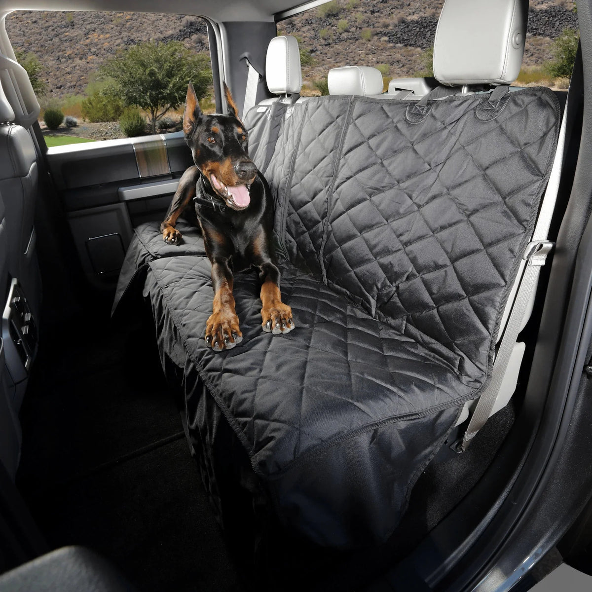 Luxury Crew Cab Truck Dog Hammock Cover – Fold-Up Seat Access