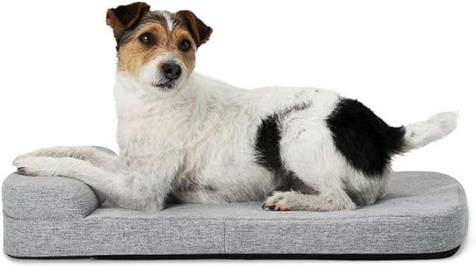 Diggs Bolstr Orthopedic Dog Crate Bed | Memory Foam + Bolster Headrest | Machine Washable | Small