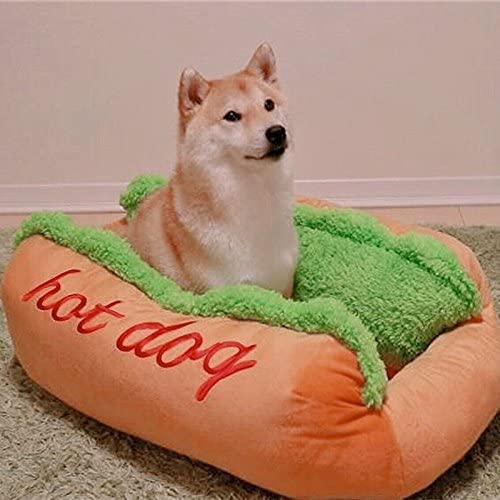 Hot Dog Pet Bed | Cozy Novelty Dog Bed | Small to Medium Dogs