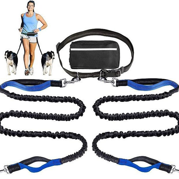 Reflective Running Leash Set with Waist Bag