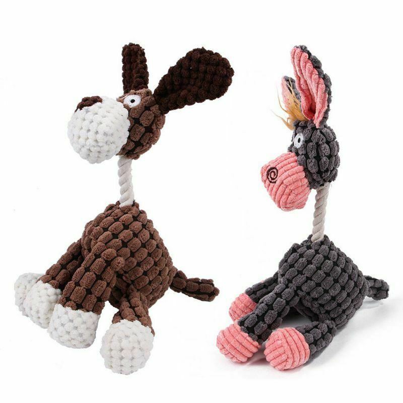 Squeaky Corduroy Plush Dog Toy | Soft, Durable & Bite-Resistant | Brown, Pink, White