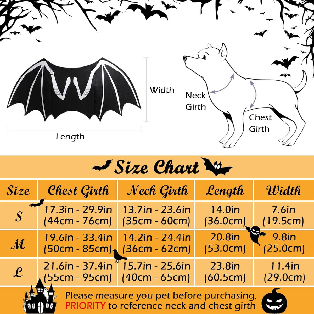 Luminous Bat Wing Halloween Costume for Dogs & Cats