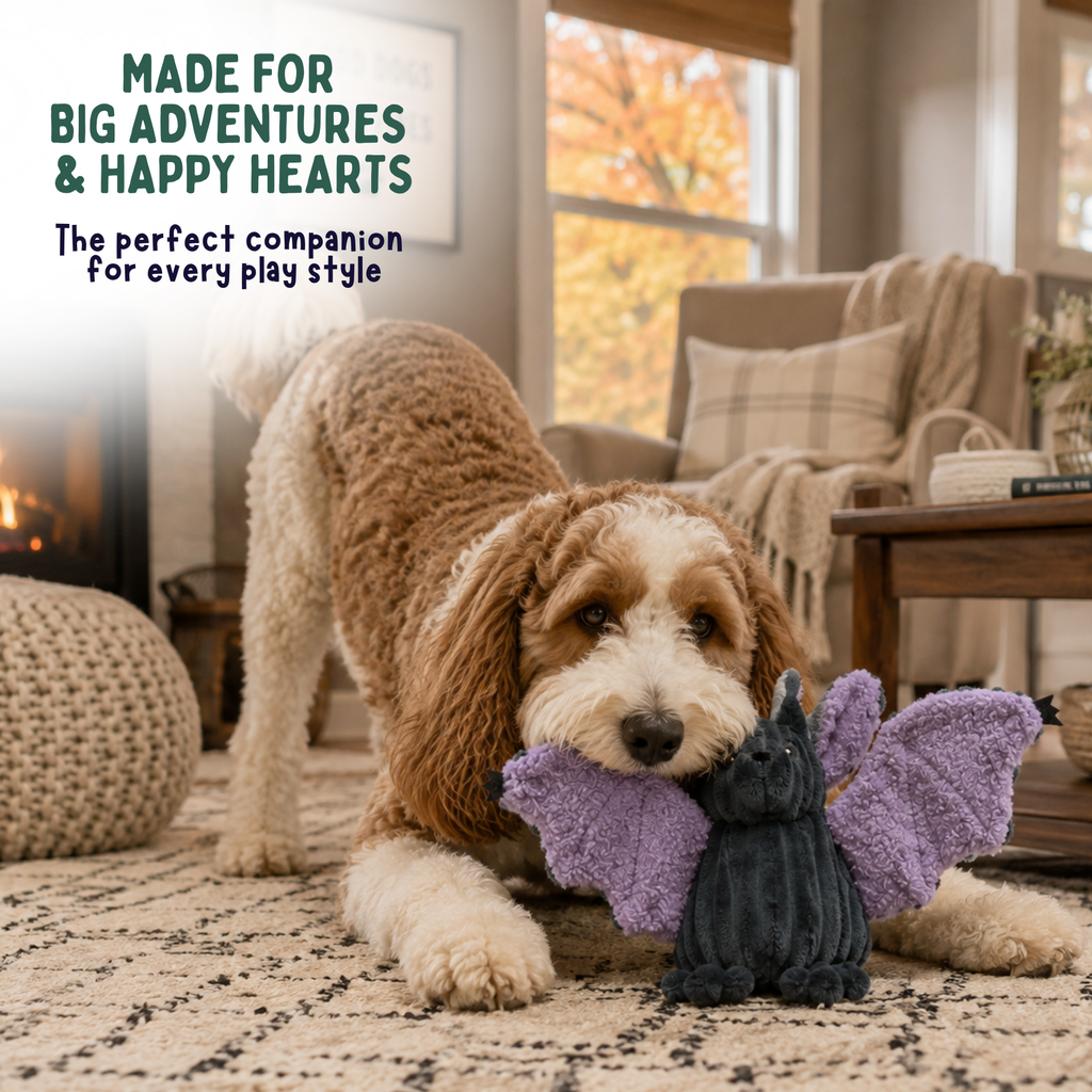 Halloween Bat Dog Toy | Plush Spooky Dog Toy | Chew & Fetch Halloween Pet Toy