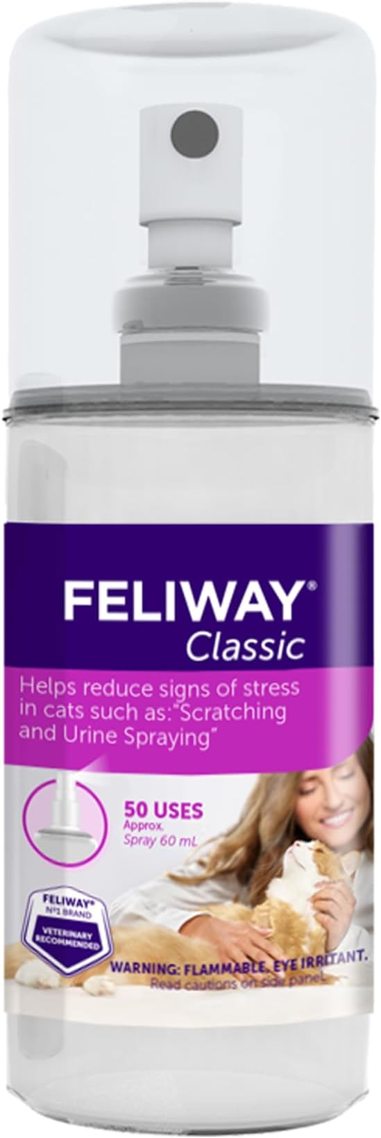 FELIWAY Classic Cat Calming Spray (60ml) — #1 Vet-Recommended Pheromone Spray for Travel & Home