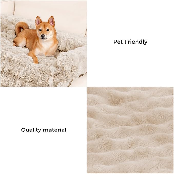 Plush Calming Dog Couch Bed & Sofa Protector | Washable Pet Mat