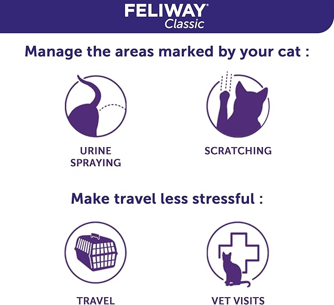 FELIWAY Classic Cat Calming Spray (60ml) — #1 Vet-Recommended Pheromone Spray for Travel & Home