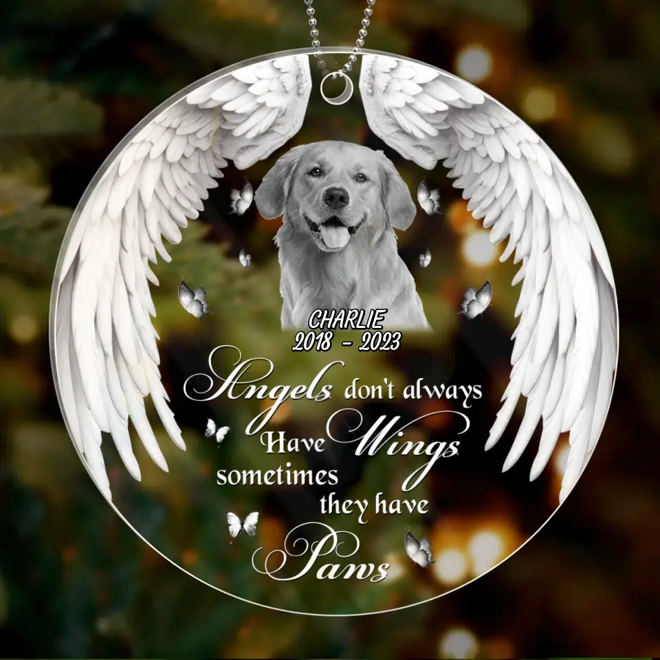 Custom Memorial Pet Circle Acrylic Ornament