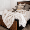 PupProtector™ Waterproof Throw Blanket | White with Brown Accents