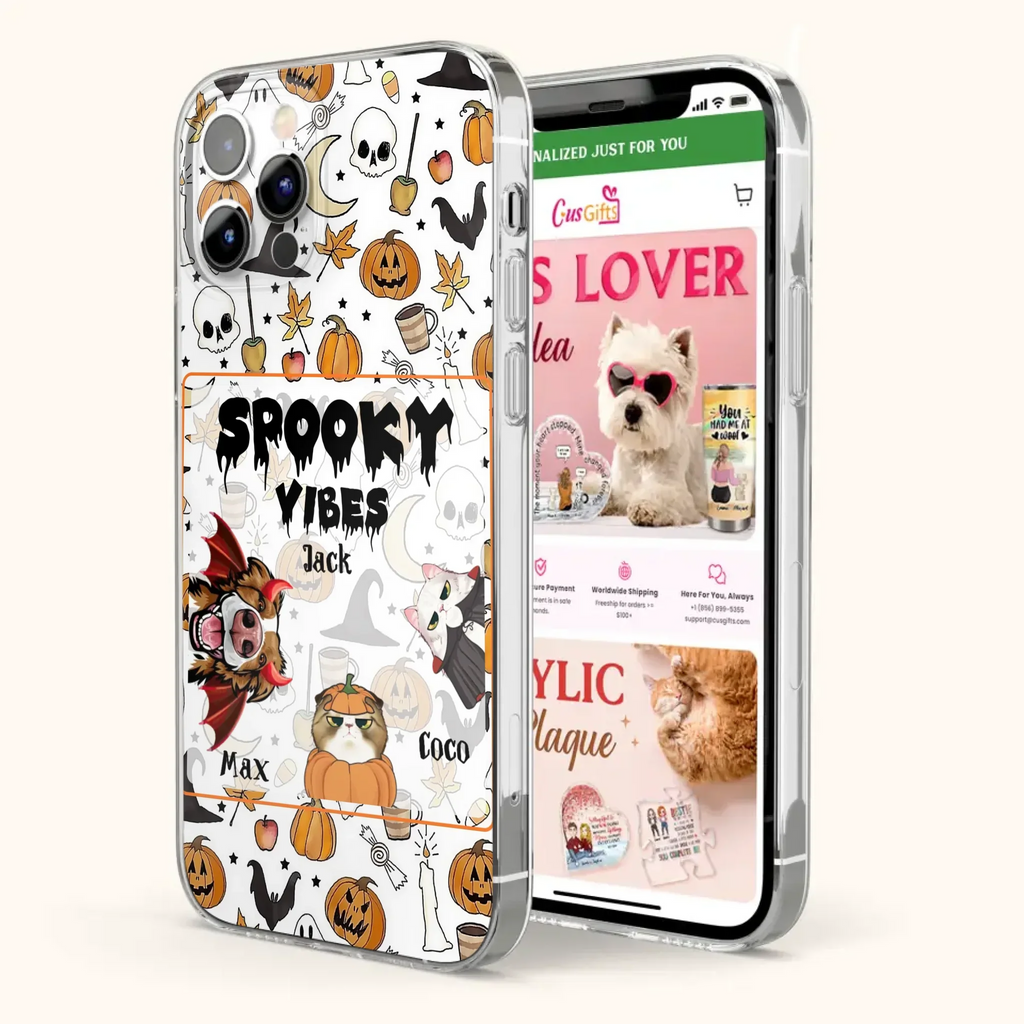 Custom Halloween Pet Phone Case | Up to 3 Pets | iPhone & Samsung