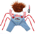 Dog & Cat Halloween Costume | Striped Prisoner Harness with Fake Knife | 3-Piece Set | S–XL