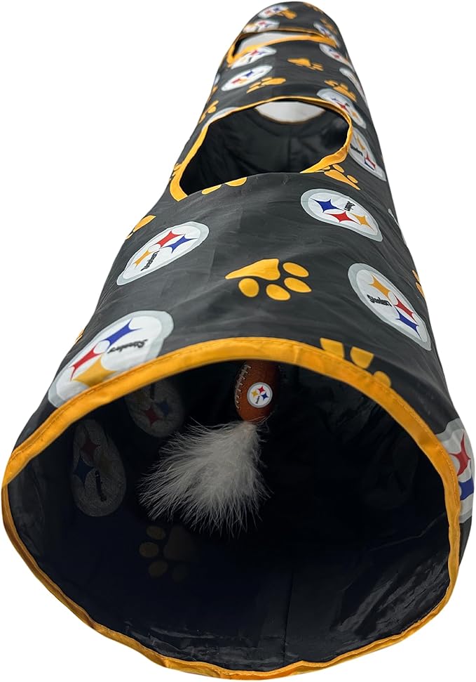 Pittsburgh Steelers Cat Tunnel Toy with Catnip Football