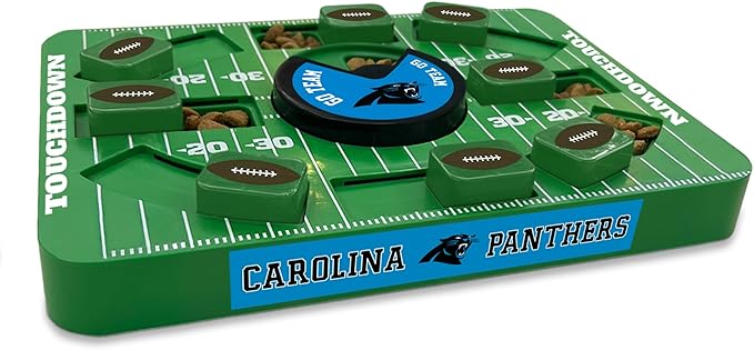 NFL Carolina Panthers Dog Puzzle Toy — Large Interactive Slow Feeder & Treat Dispenser