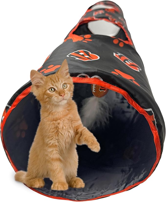 Cincinnati Bengals NFL Cat Tunnel with Catnip Football