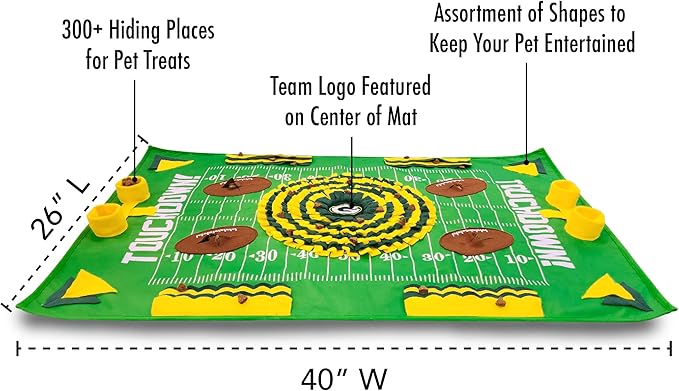 NFL Green Bay Packers Dog Snuffle Mat | Officially Licensed | Slow Feeder Puzzle Toy