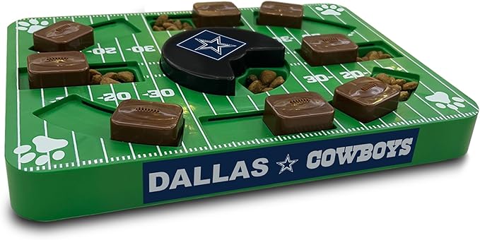 NFL Dallas Cowboys Dog Puzzle Toy — Interactive Slow Feeder & Treat Dispenser