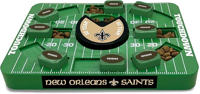 NFL New Orleans Saints Dog Puzzle Treat Toy | Large Size | Officially Licensed | Interactive IQ Feeder